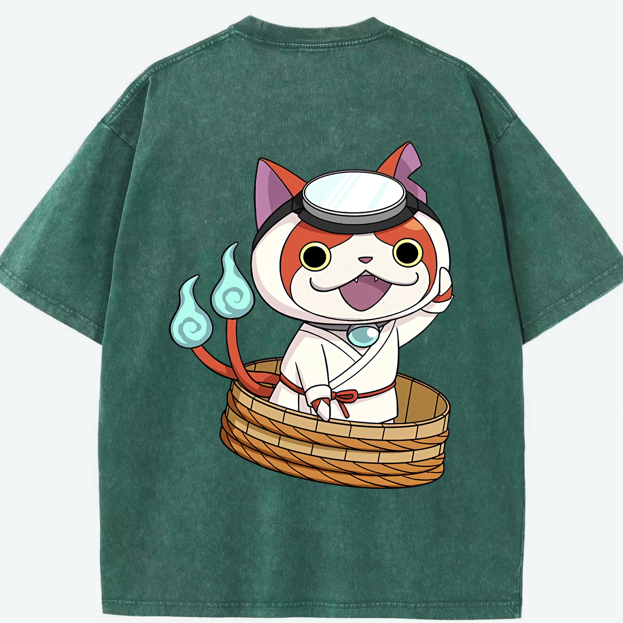 妖怪ウォッチ Yo-kai Watch 綿100% ヴィンテージ風 半袖Tシャツ（背面プリント）